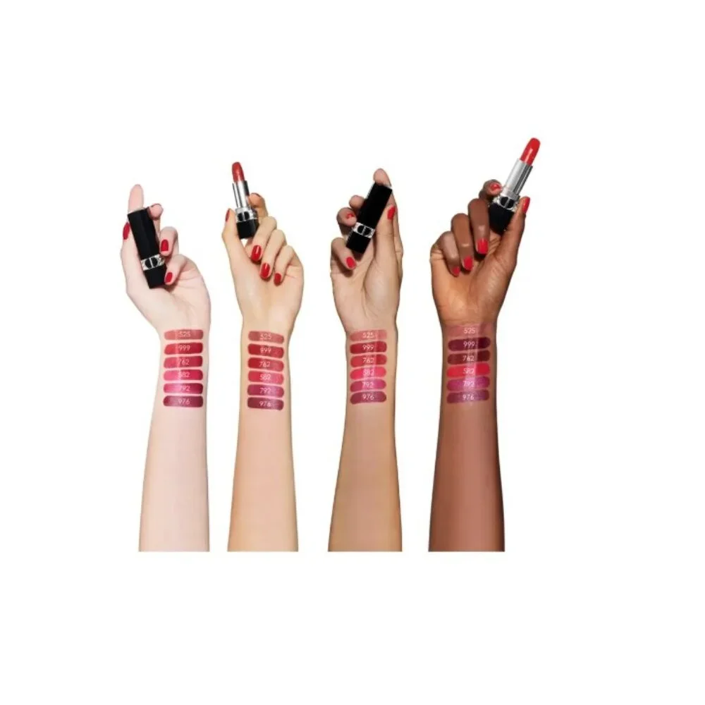 DIOR Rouge Lipstick Twin Set-999 & 100 Velvet-16hr, Shea Butter-2pc-BOXED-NEW